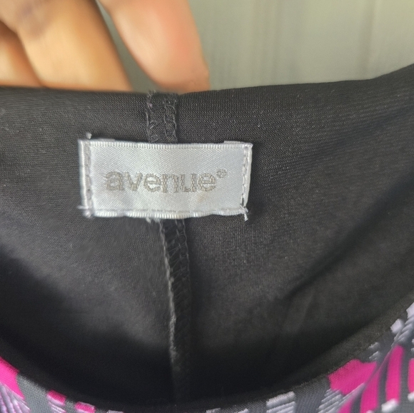 Avenue Sheer Pleated Blouse Tank Top Women 22/24 Plus Mixed Print Colorful Boho - Picture 5 of 10